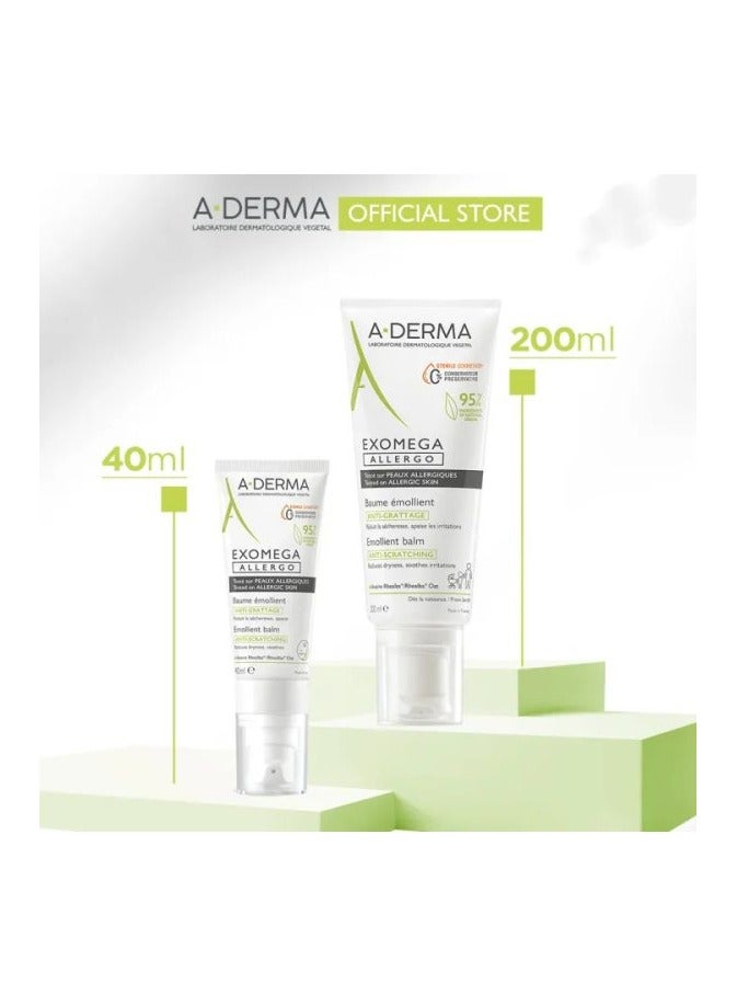ADERMA A Derma Exomega Allergo Emollient Balm 40ml  - Image 3