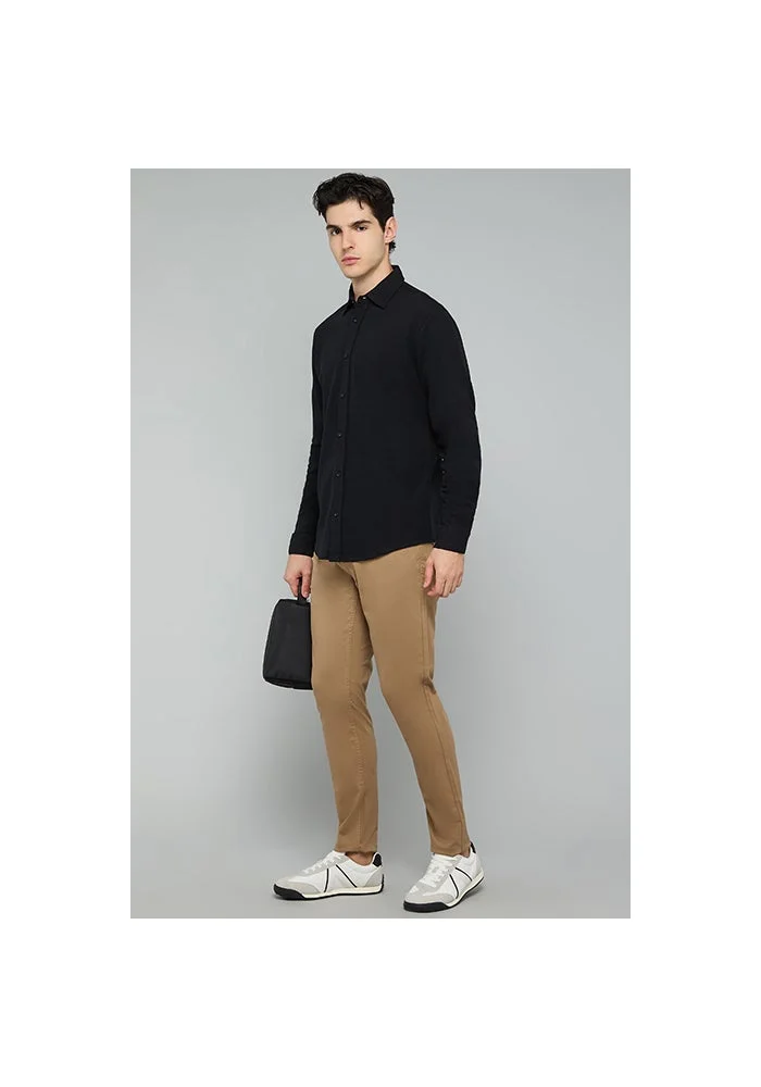 R&b Solid Slim Fit Pants with Button Closure