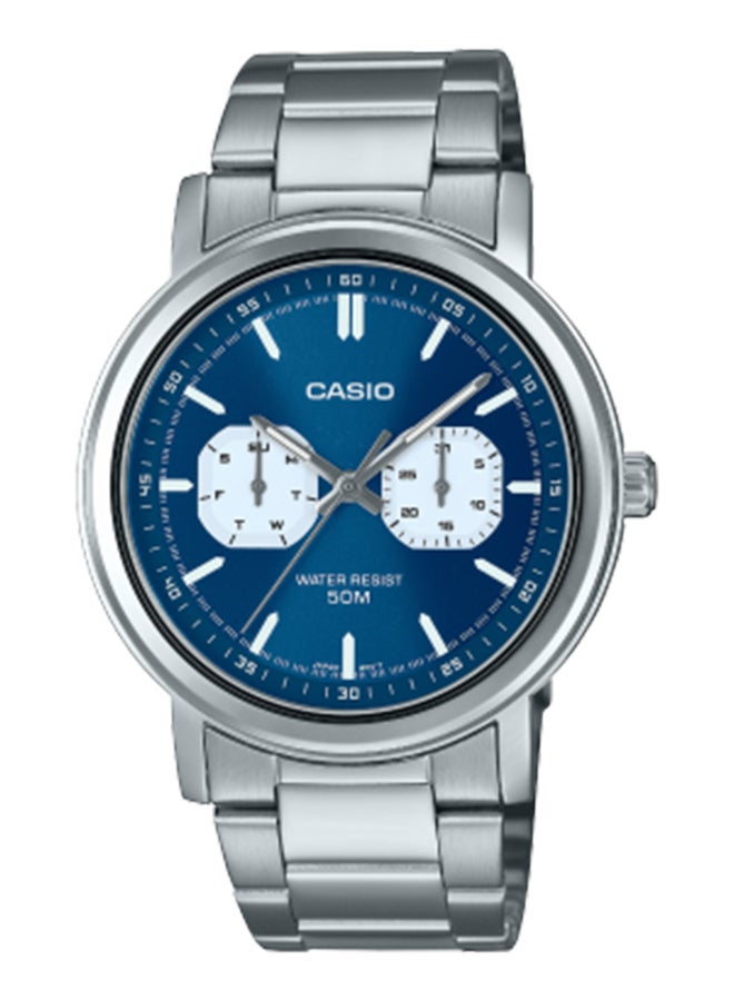 CASIO Men's Analog Round Shape Resin Wrist Watch - MTP-E335D-2E1VDF - 41 Mm