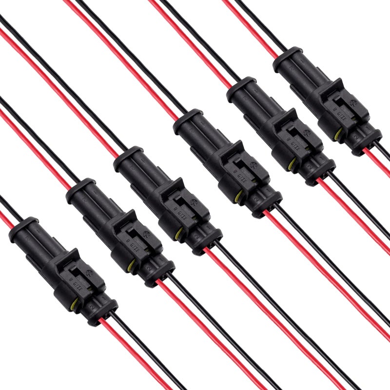 CHCSHH 2 Pin Connector6 kit 18 AWG Automotive Electrical Connectors Waterproof Wire Connectors 2 Pin Electrical Connectors Waterproof Plug in Wire Connectors Ideal for Motorcycle Car Boat - Image 3