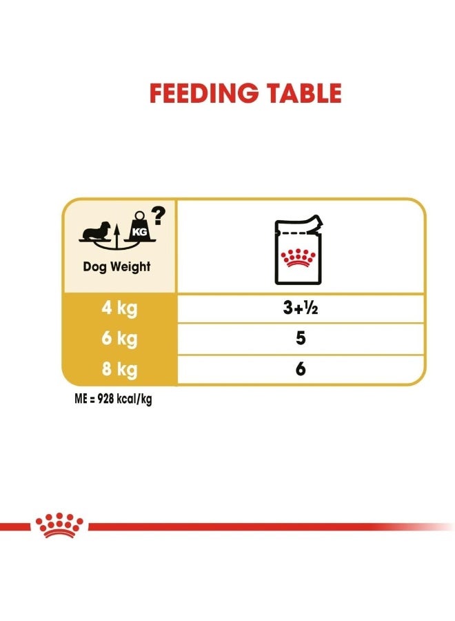 Royal Canin BHN Dachshund Adult Wet Food Pouches Box of 12x85g Breed Health Nutrition Dog Food - Image 3