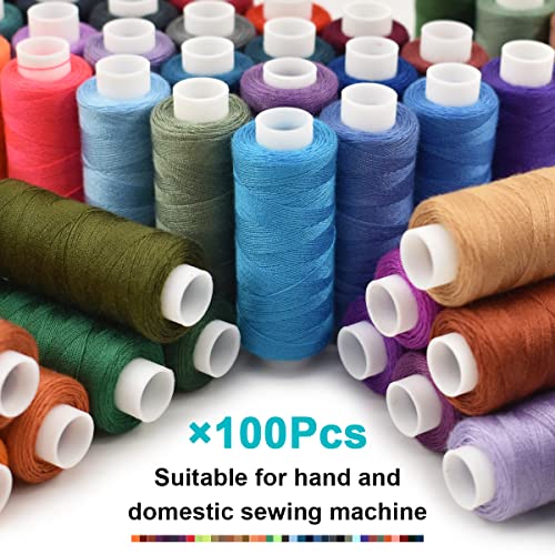 BDS-HOME Sewing Thread Kit 100 Color All Purpose Polyester Thread kit 250 Yards Each Spool for Quilting Embroidery Thread Kit Hand and Machine Sewing - Image 4