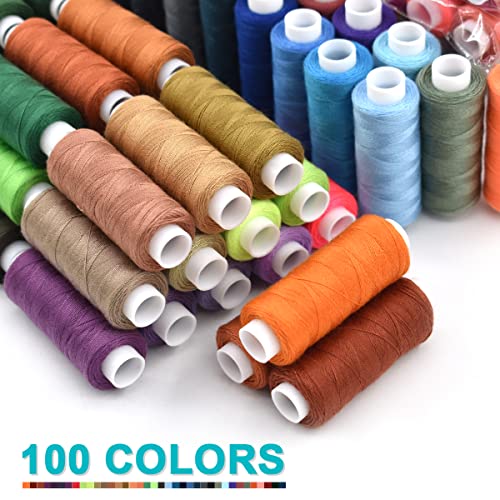 BDS-HOME Sewing Thread Kit 100 Color All Purpose Polyester Thread kit 250 Yards Each Spool for Quilting Embroidery Thread Kit Hand and Machine Sewing - Image 3