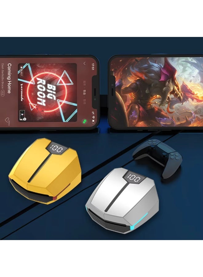 سماعات أذن لاسلكية للألعاب، سماعات ألعاب ذات زمن استجابة منخفض، سماعات بلوتوث V5.3 مع علبة شحن، إلغاء الضوضاء، ألعاب ستيريو لاسلكية حقيقية ووضع الموسيقى للمنزل في الهواء الطلق، رمادي - Image 5