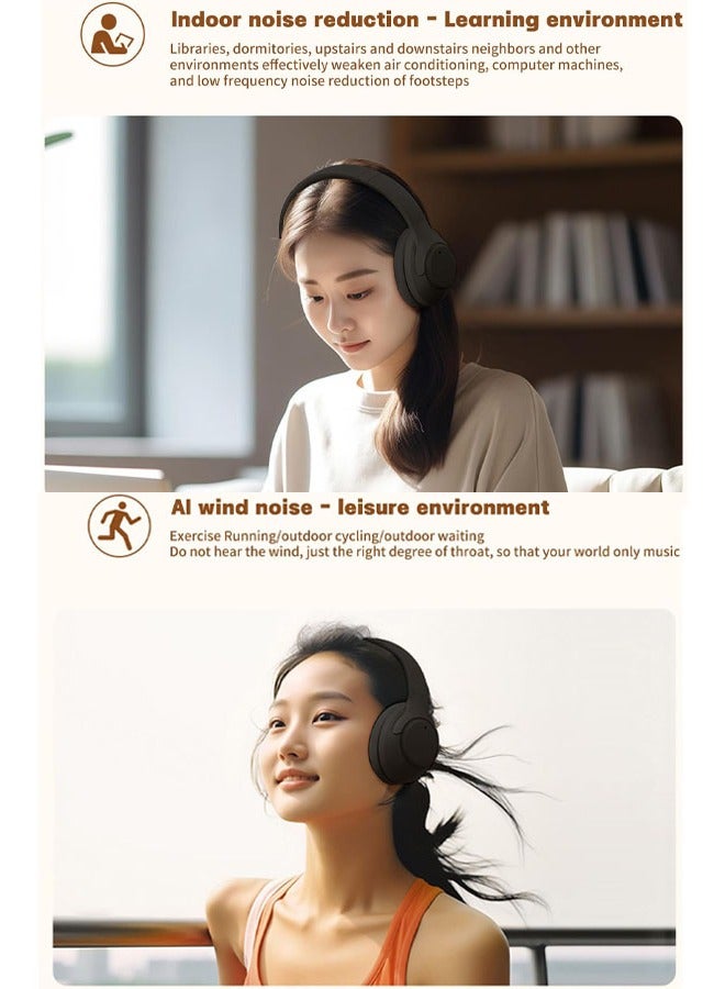 Picun Over Ear Headphones Upgraded Bluetooth V5.3 HiFi Stereo Enclosed Deep Bass No Delay Lightweight 40mm HD Driver Unit 46H Playback/Calling Noise-Canceling - Image 5