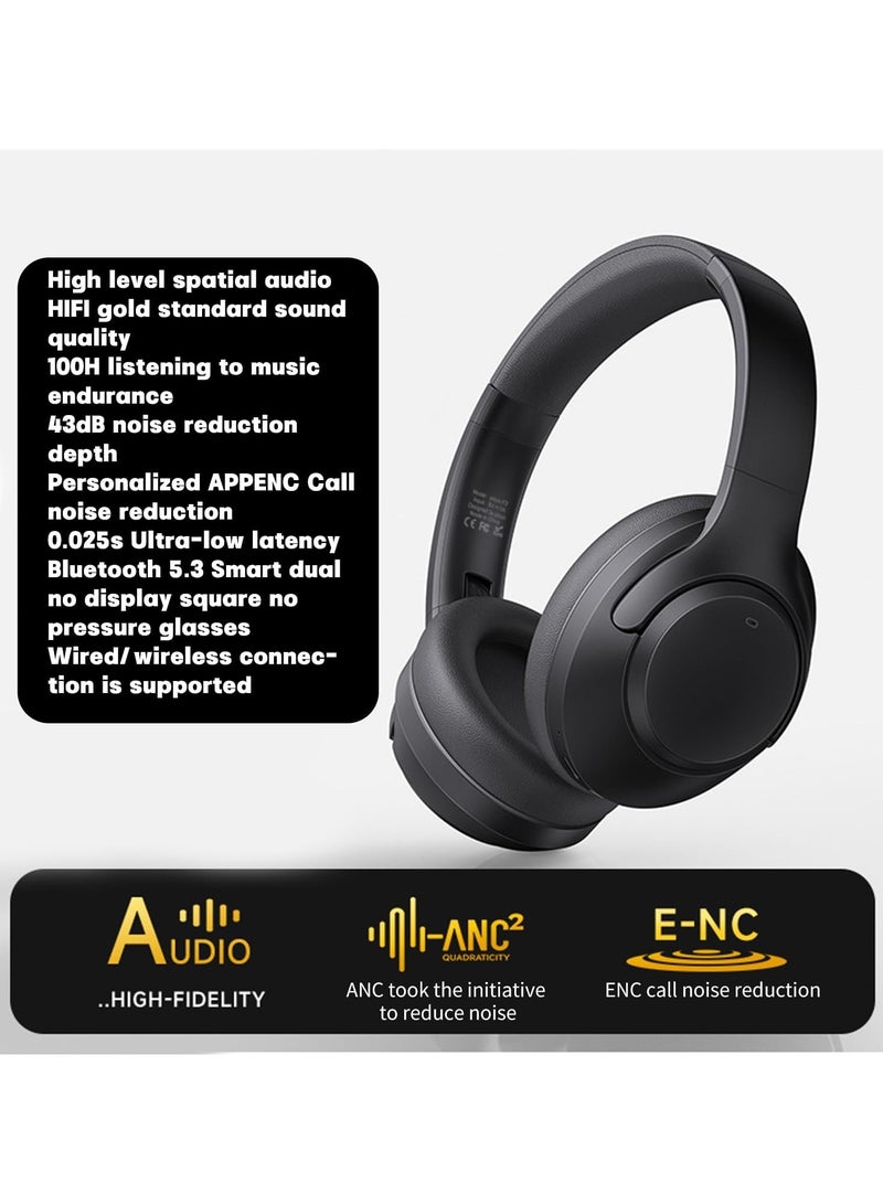 Picun Over Ear Headphones Upgraded Bluetooth V5.3 HiFi Stereo Enclosed Deep Bass No Delay Lightweight 40mm HD Driver Unit 46H Playback/Calling Noise-Canceling - Image 2