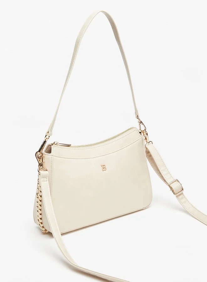 Flora Bella By Shoexpress Women's Solid Shoulder Bag with Zip Closure