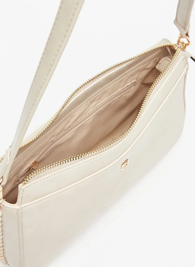 Flora Bella By Shoexpress Women's Solid Shoulder Bag with Zip Closure