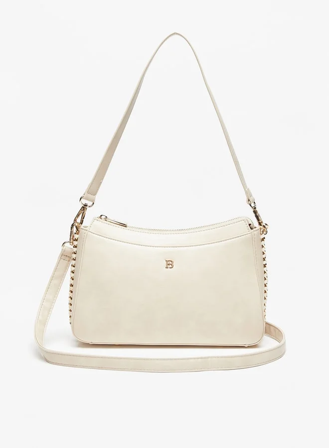 Flora Bella By Shoexpress Women's Solid Shoulder Bag with Zip Closure