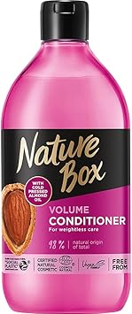 Nature Box Volume Vegan Conditioner with 100 Cold Pressed Almond Oil Free from Silicones and Parabens 385 ml - Image 1