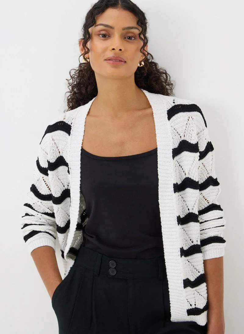 Matalan Cream Wave Stripe Cardigan