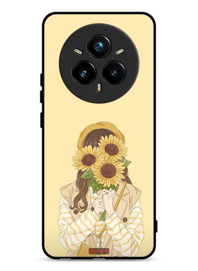 Tolwak Realme 14 Pro Plus 5G Protective Case Cover Hide Face With Sunflowers