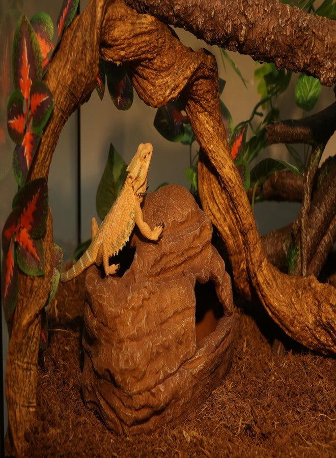 AQUA KT Reptile Hide and Cave Hideout for Leopard Crested Gecko Ball Python Lizard Bearded Dragon Snake Amphibians Hiding Place Terrarium Habitat Decoration - Image 2