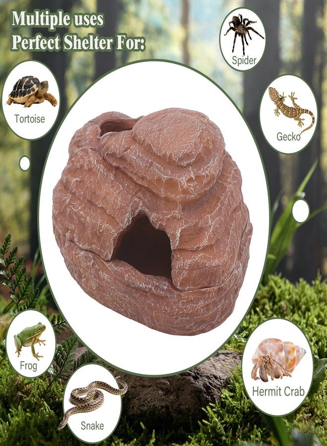 AQUA KT Reptile Hide and Cave Hideout for Leopard Crested Gecko Ball Python Lizard Bearded Dragon Snake Amphibians Hiding Place Terrarium Habitat Decoration - Image 3