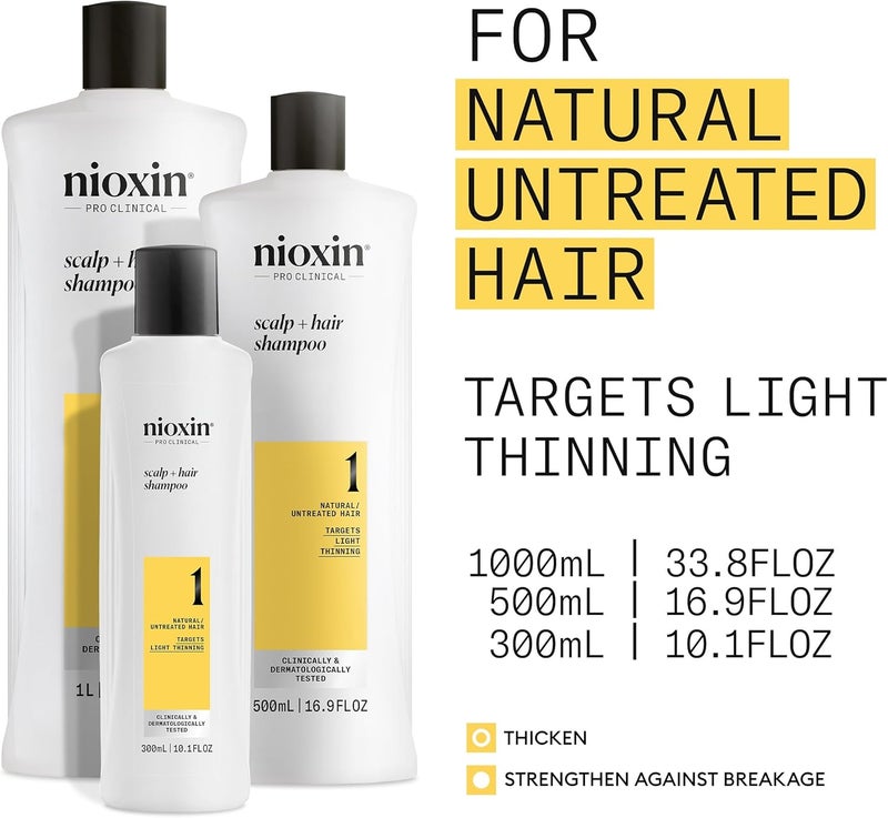 Nioxin Scalp + Hair Thickening System 1 Shampoo for Natural Hair with Light Thinning - 10.1 fl oz - Image 3
