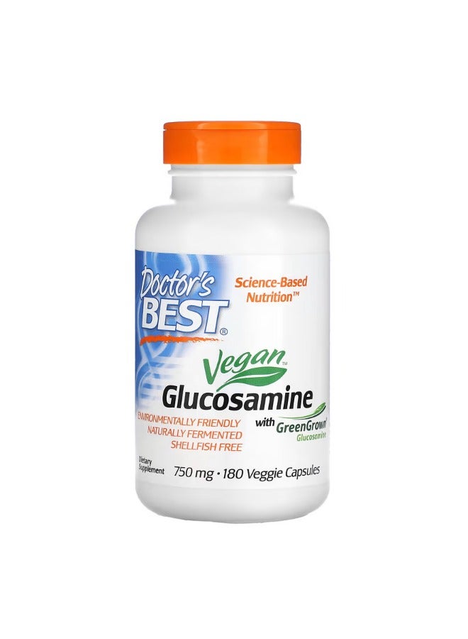 دكتورز بست Vegan Glucosamine with GreenGrown Glucosamine 750 mg 180 Veggie Capsules - Image 1