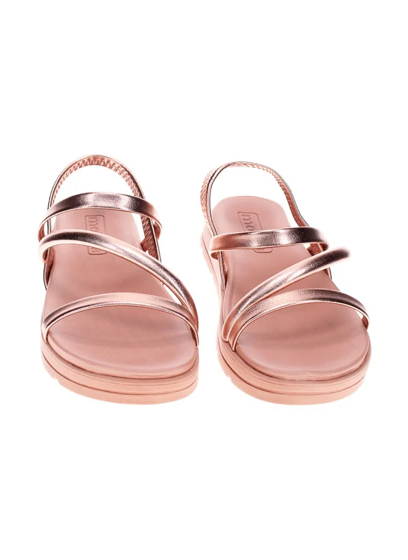 MOLECA Moleca Ladies Flat Sandals Gold | Made In Brazil