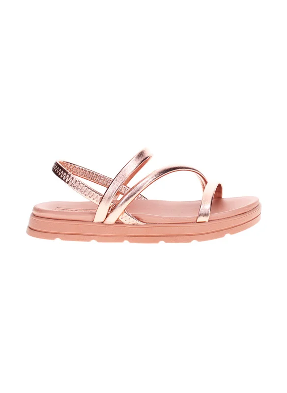 MOLECA Moleca Ladies Flat Sandals Gold | Made In Brazil