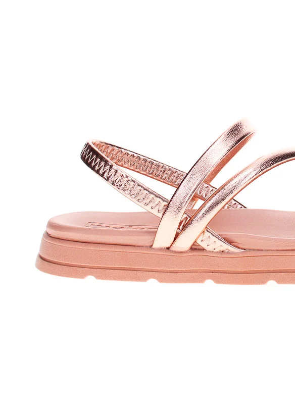 MOLECA Moleca Ladies Flat Sandals Gold | Made In Brazil
