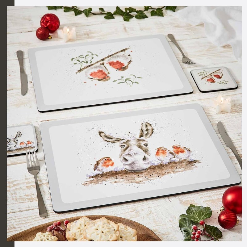 Wrendale Designs Pimpernel Wrendale Designs Christmas Placemats  Set of 6  Heat Resistant Mats  CorkBacked Board  Hard Placemat  Measures 12 x 9 inch - Image 3