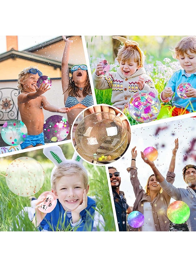 Nano Tape Bubble Kit, 3M×2Pcs Nano Tape with Balloon Pump, 10pcs Straw, 1pcs Clamps, Stickers,12 Kinds of Glitter, Nano Tape Magic Plastic Bubble Balloon DIY Craft Kit for Kids(White+Pink) - Image 2