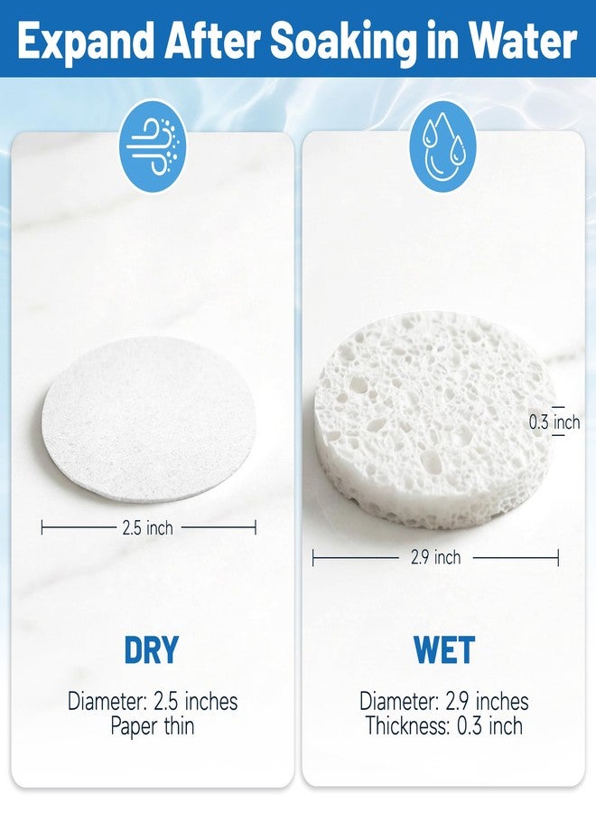 kickleen 320-Count Compressed Facial Sponges|Kickleen 100% Natural Cellulose Cosmetic Spa Sponges for Daily Facial Cleansing|Makeup And Mask Removal|Exfoliating|Skin Massage|Pore Exfoliation (White) - Image 3