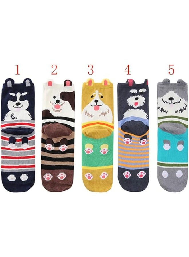 Womens Grils Cute Animal Socks, Dog Cat Socks, Novelty Funny Crew Sock, Animal Gifts for Women Dog and Cat Lovers - Image 3