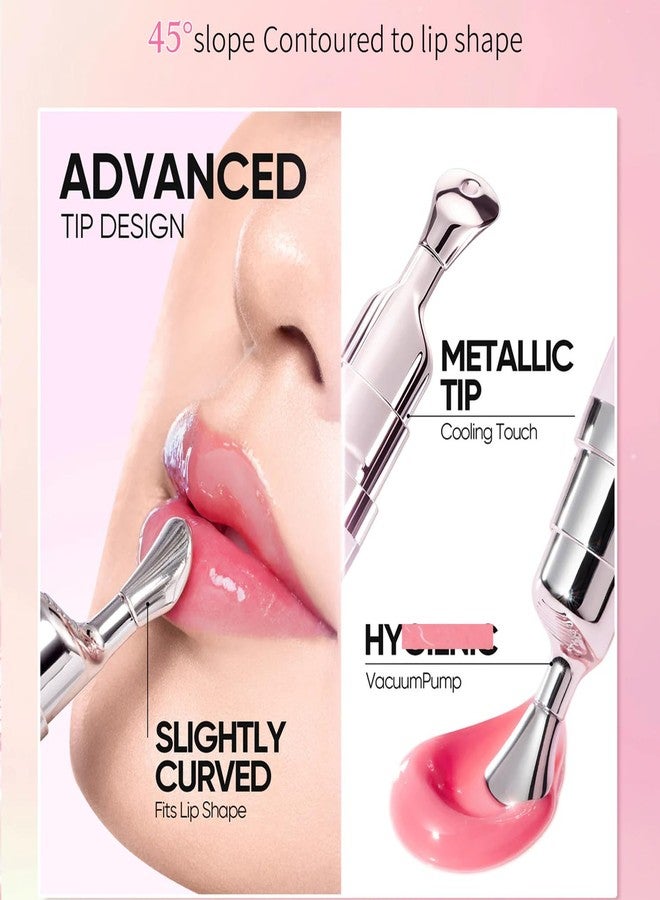URQT Peptide Brightening Lip Serum for Fuller Looking Lips, Hydrating Plumping Lip Oil, Smooth Lip Lines & Enhance Natural Pink Tone, Cooling Metal Applicator, Glassy Juicy Lips Makeup (04#BABY PINK - Image 2