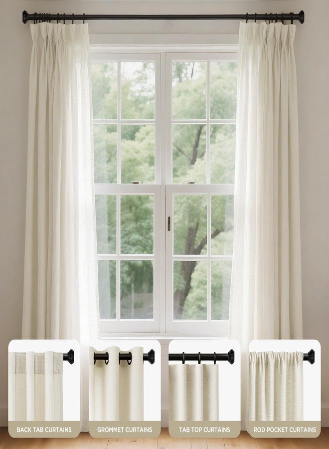 Joydeco Black Curtain Rod 32-88 inch Adjustable, 1" Diameter Heavy Duty Curtain Rods for Windows, Decorative Splicing Window Rods with Resin Finials for Living Room Bedroom Kitchen - Image 4