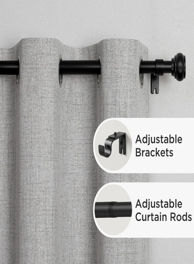 Joydeco Black Curtain Rod 32-88 inch Adjustable, 1" Diameter Heavy Duty Curtain Rods for Windows, Decorative Splicing Window Rods with Resin Finials for Living Room Bedroom Kitchen - Image 2