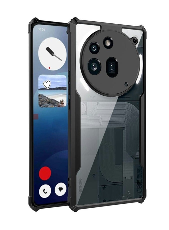 XUNDD Clear Case for Nothing Phone 3A Pro | Premium Rugged | Durable Shock-absorbing Frame | Black Border | Thermoplastic Polyurethane | Airbag Anti-drop Protection - Clear - Image 1