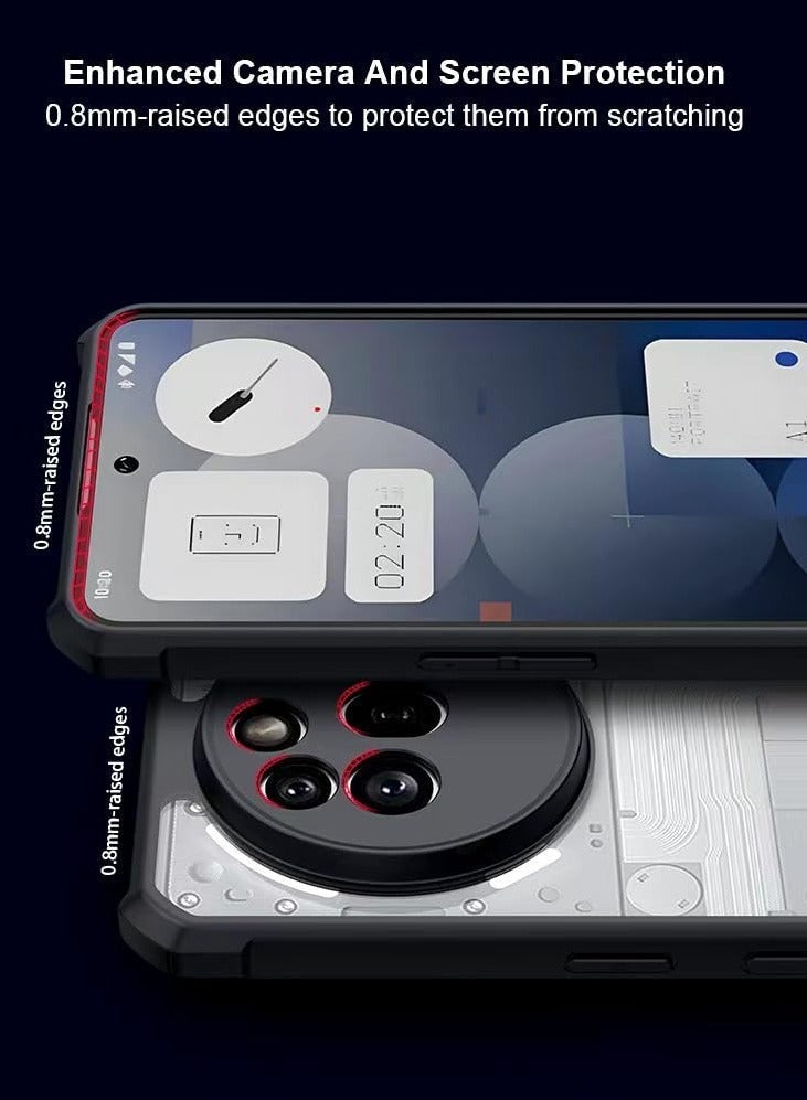 XUNDD Clear Case for Nothing Phone 3A Pro | Premium Rugged | Durable Shock-absorbing Frame | Black Border | Thermoplastic Polyurethane | Airbag Anti-drop Protection - Clear - Image 2