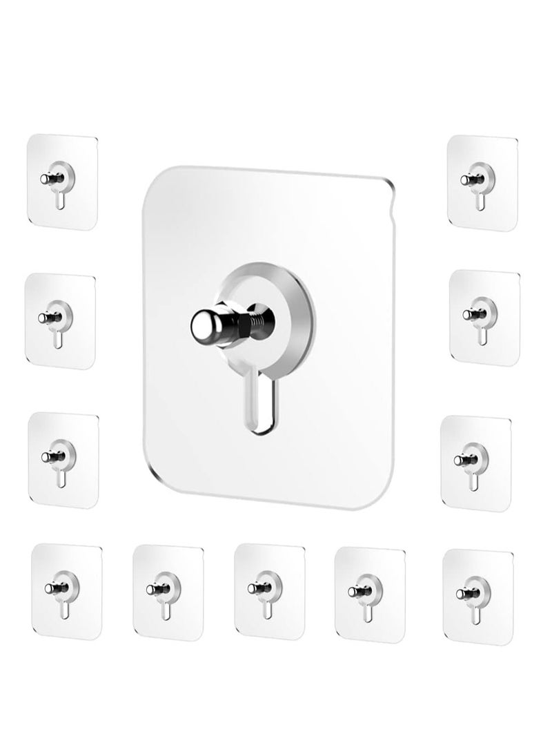 Heavy Duty Adhesive Hooks - Nail-Free Wall Mounting Hooks, Waterproof & Rustproof, 16mm Diameter, 10-Pack for Hanging Shelves/Tools  - Image 1