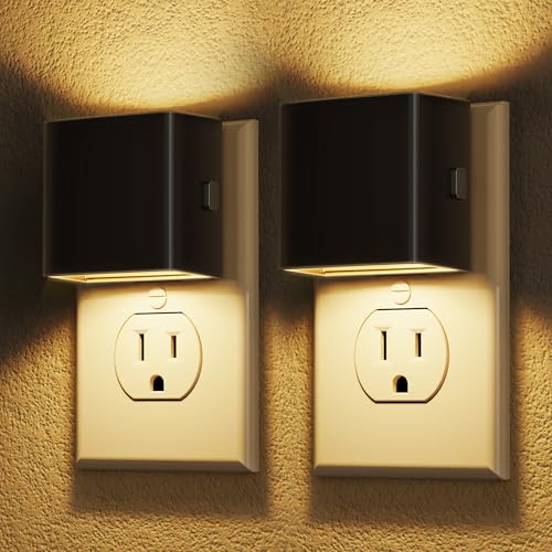 DORESshop LED Night Lights Plug into Wall [2 Pack], Plug in Night Light, 3 Level Brightness Adjustable Night Light, Dusk to Dawn Sensor, Nightlights for Adults, Bedroom, Bathroom, Hallway, 3000K - Image 1
