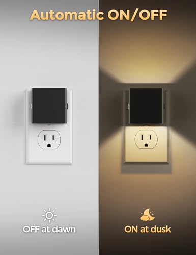 DORESshop LED Night Lights Plug into Wall [2 Pack], Plug in Night Light, 3 Level Brightness Adjustable Night Light, Dusk to Dawn Sensor, Nightlights for Adults, Bedroom, Bathroom, Hallway, 3000K - Image 3