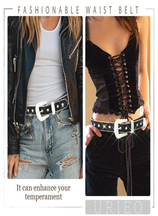 Urieo Black Rhinestone Belt Star Bling Y2K Belts for Women - Image 4