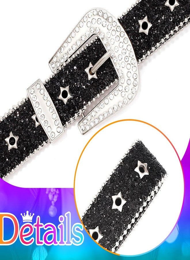 Urieo Black Rhinestone Belt Star Bling Y2K Belts for Women - Image 5
