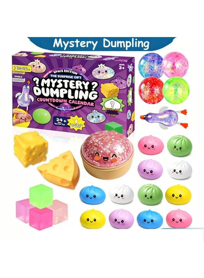 24 Days Mystery Dumpling Countdown Calendar, Squeeze Sensory Fidget Toy Set, Advent Calendar with Cute Squishy Toys for Kids 3+, Perfect Party u0026 Holiday Gift - Image 2