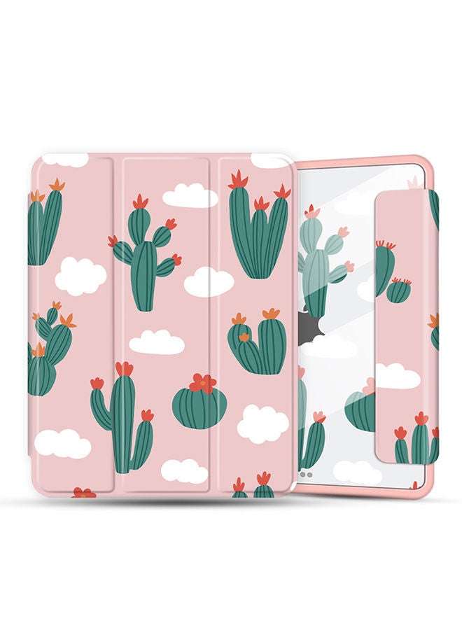 O Ozone Case for iPad 10.2 or Air 3 10.5 2019 Auto Sleep/Wake with Pencil Holder Anti Scratch Soft TPU Floral Protective Shockproof Tablet Case - Pink  - Image 1