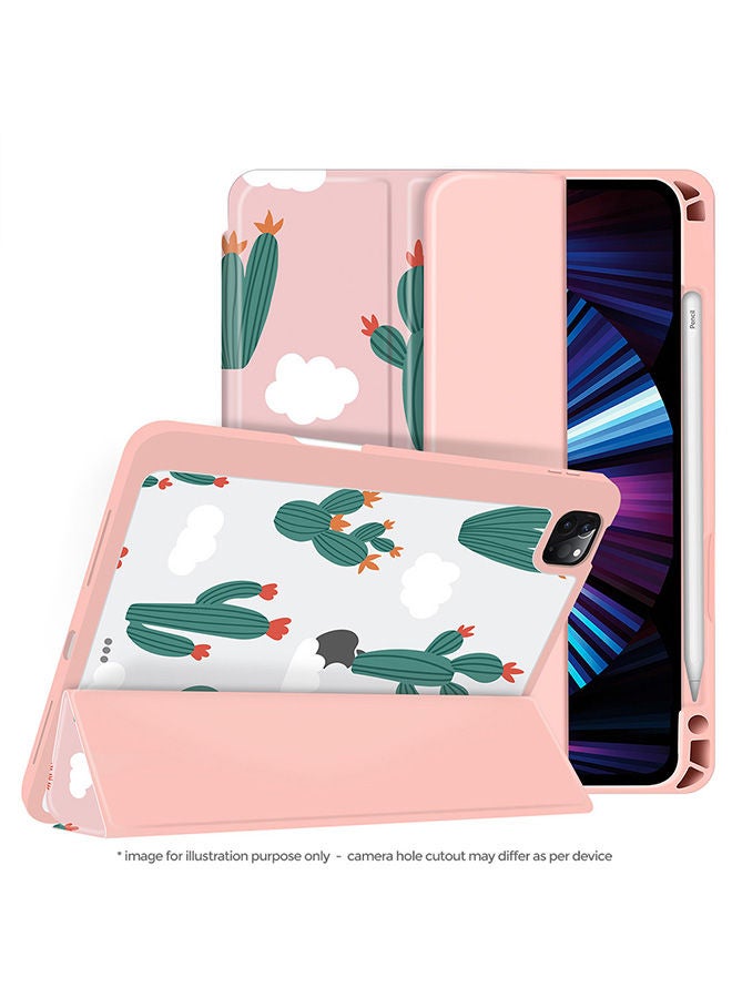 O Ozone Case for iPad 10.2 or Air 3 10.5 2019 Auto Sleep/Wake with Pencil Holder Anti Scratch Soft TPU Floral Protective Shockproof Tablet Case - Pink  - Image 5