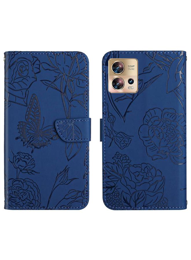 اس-توب جراب لهاتف Motorola Edge 30 Fusion/Moto S30 Pro HT03 مصنوع من الجلد المرن المنقوش بنقشة فراشة - Image 1