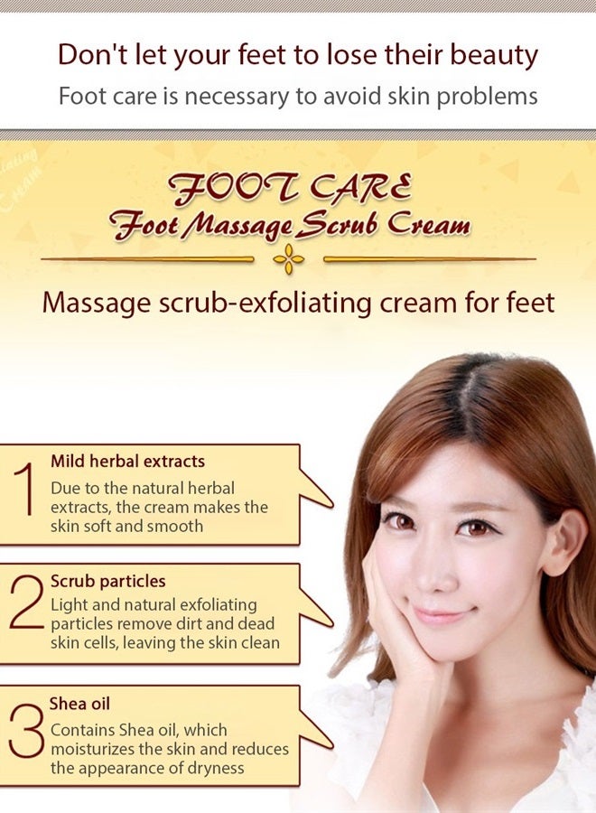 BIOAQUA Foot Care Herbal Massage Scrub-Exfoliating Cream Cleansing Delicate Feet Skin Shea Oil Natural Extracts 180g - Image 4