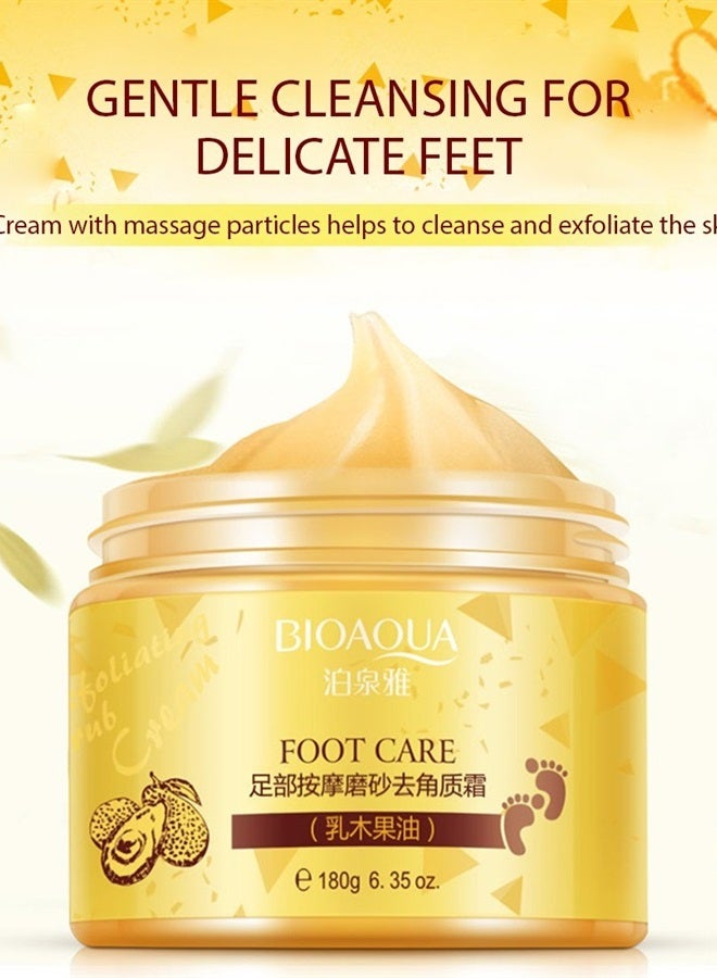 BIOAQUA Foot Care Herbal Massage Scrub-Exfoliating Cream Cleansing Delicate Feet Skin Shea Oil Natural Extracts 180g - Image 2