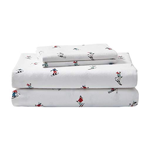 Eddie Bauer - Full Sheets, Cotton Flannel Bedding Set, Brushed for Extra Softness, Cozy Home Decor (Ski Slope, Full) - Image 1
