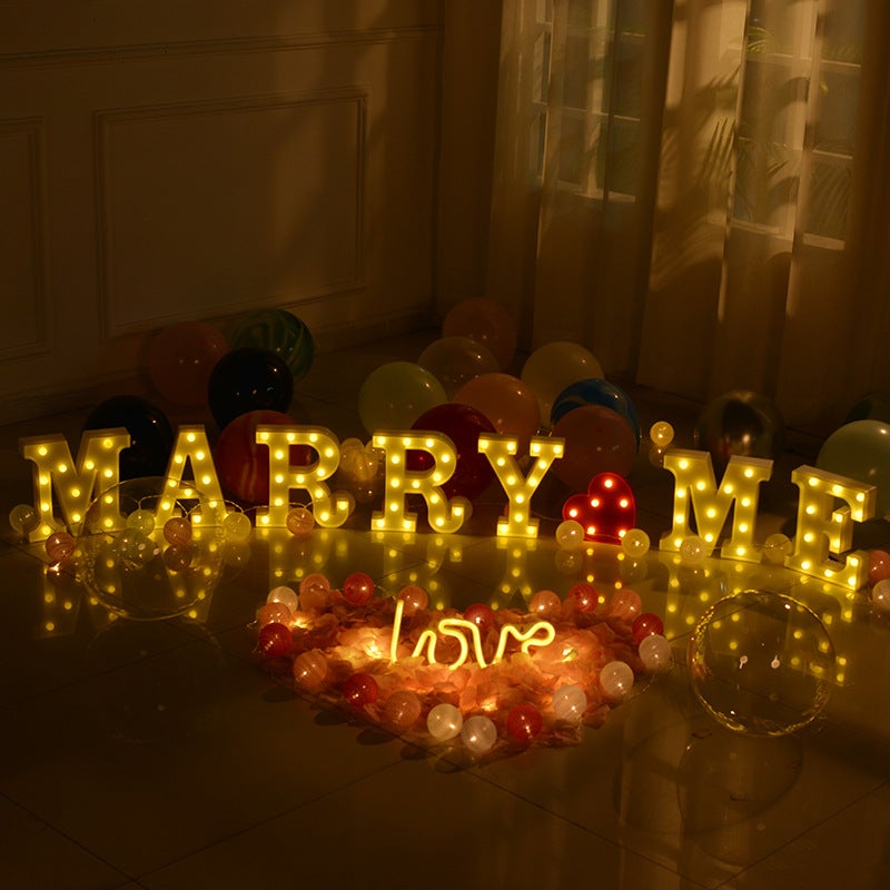 Marry Me Led Letter Light English Numbers Happy Birthday Light Party Expression Atmosphere Scene Layout Modeling - Image 3