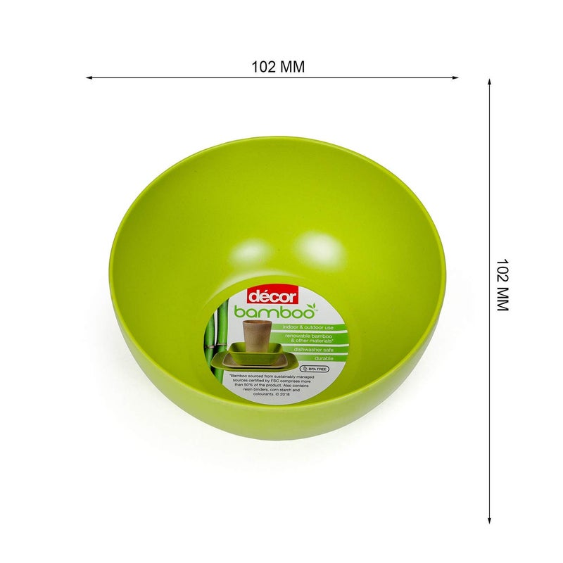 Decor EcoLite Bamboo EcoFriendly Non Toxic Reusable Dishwasher Safe Solid Bowl Set Lime Citrus 6 Pieces - Image 4