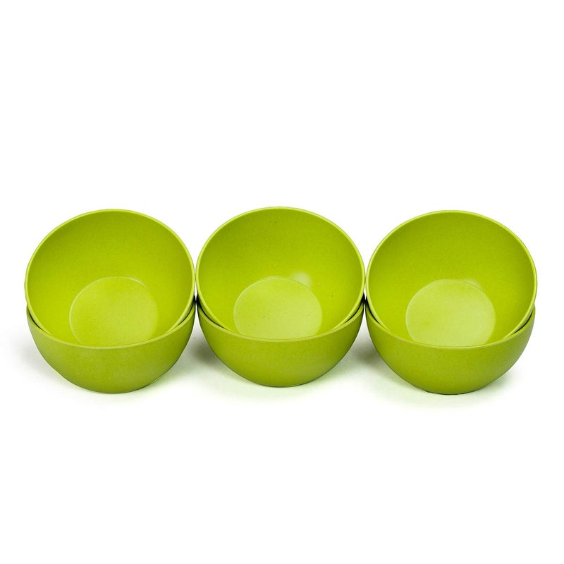 Decor EcoLite Bamboo EcoFriendly Non Toxic Reusable Dishwasher Safe Solid Bowl Set Lime Citrus 6 Pieces - Image 3