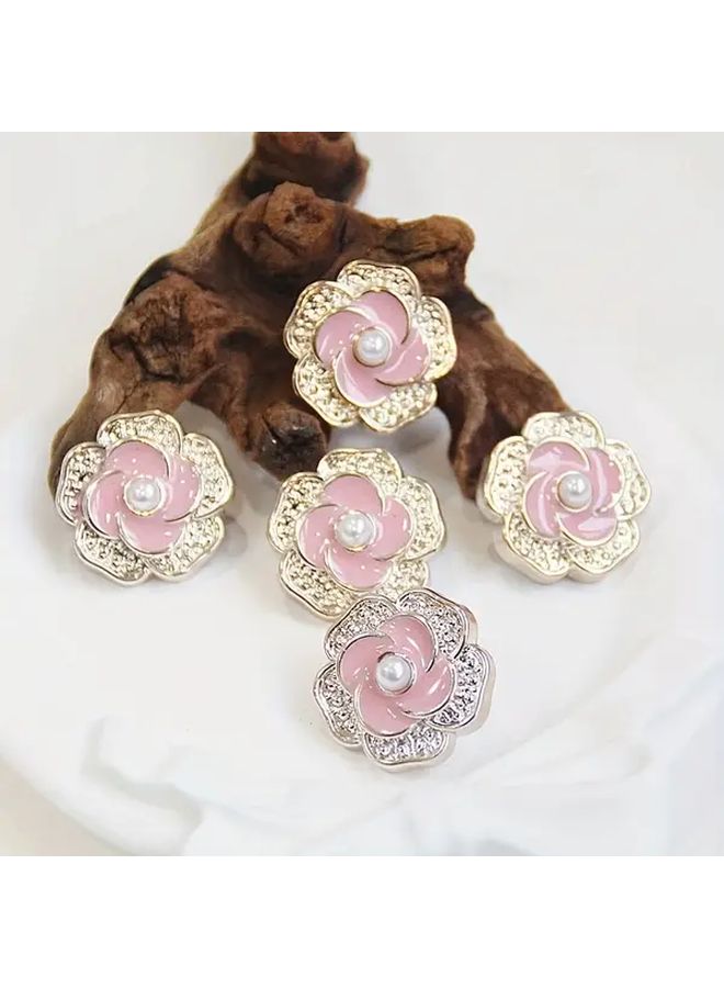 10 Pack White Pearl Flower Buttons For Cardigans Sweaters Jackets Bags Hand Sewn Decorative - Image 5