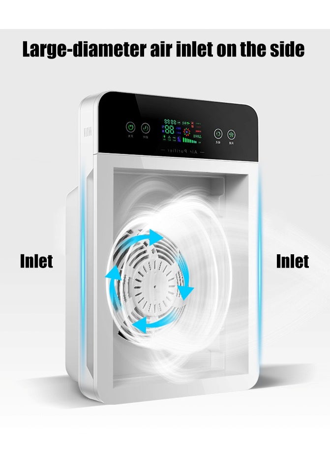 AiQi - Air Purifier for Home, Office & Large Spaces, Smart PM2.5 Detection, Displays Air Quality, Whisper quiet Sleep Mode (20dB), Timer Function. 2X Purification, 360° Air Outflow. Eliminates Dust, Allergens, Odors, Pollen, Pet Fur, Filters Formaldehyde and Microorganisms. Safe for Pets and Babies - Image 1