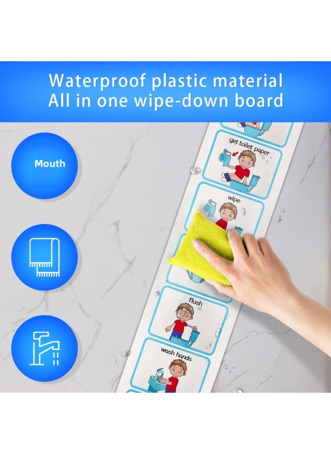 Life Skills Class Toilet Training Visual Table Toilet Training Visual Schedule-Color:Blue [toilet Training Visual List]